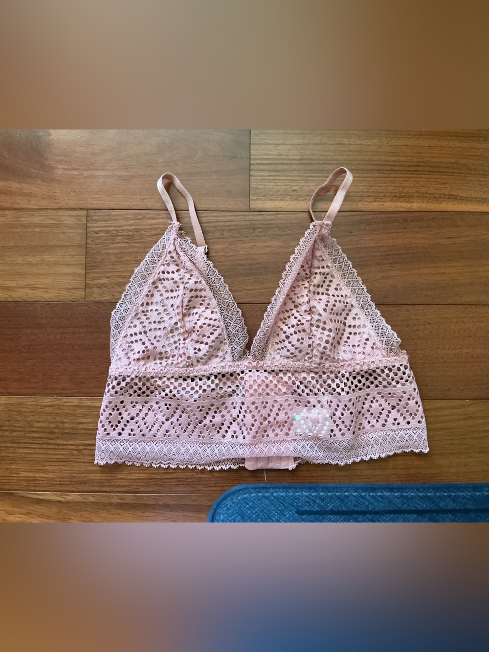 Shimera Lace Bralette in Light Pink - Soft Triangle Wireless